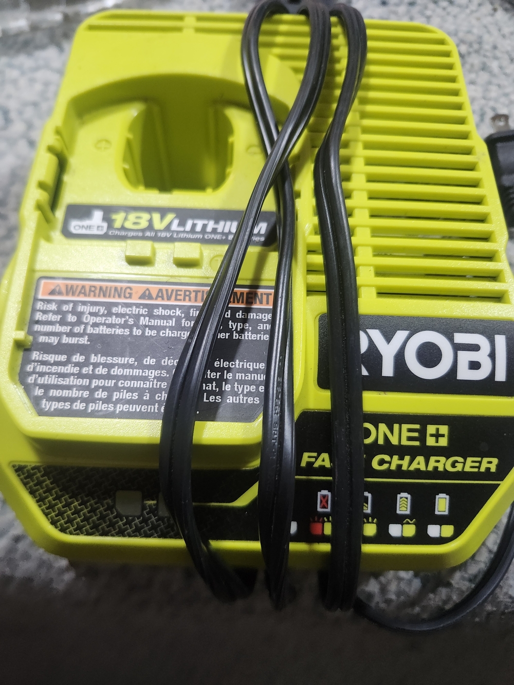 RYOBI 18V Lithium One+ Fast Charger - Bright Green